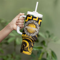 Aotearoa Ngati Porou Personalised Tumbler With Handle Maori Iwi Poutama Puhoro Tattoo LT14 - Polynesian Pride