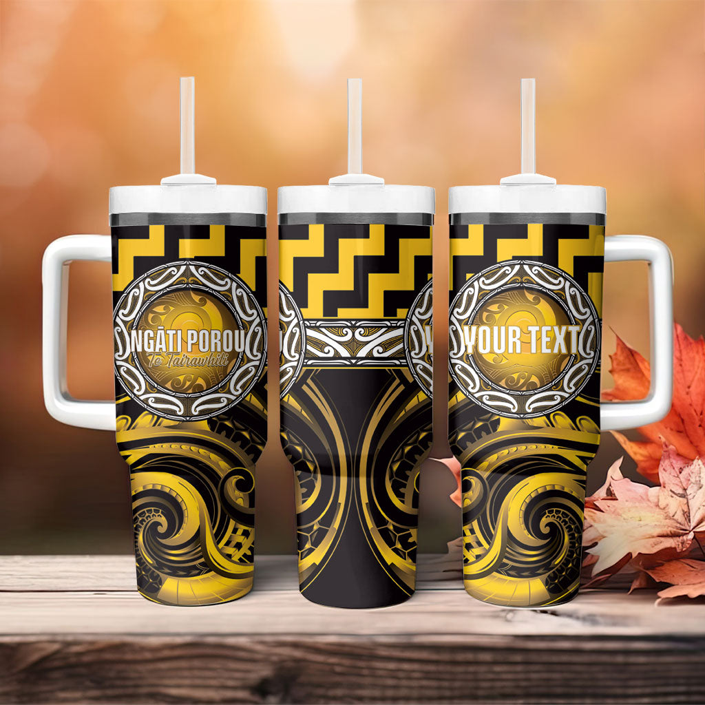Aotearoa Ngati Porou Personalised Tumbler With Handle Maori Iwi Poutama Puhoro Tattoo LT14 - Polynesian Pride