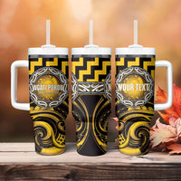 Aotearoa Ngati Porou Personalised Tumbler With Handle Maori Iwi Poutama Puhoro Tattoo LT14 - Polynesian Pride