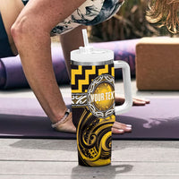 Aotearoa Ngati Porou Personalised Tumbler With Handle Maori Iwi Poutama Puhoro Tattoo LT14 - Polynesian Pride