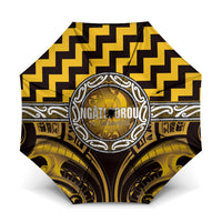 Aotearoa Ngati Porou Umbrella Maori Iwi Poutama Puhoro Tattoo LT14 One Size Folded 11.42 inch Opened Diameter 37.4 inch Yellow - Polynesian Pride
