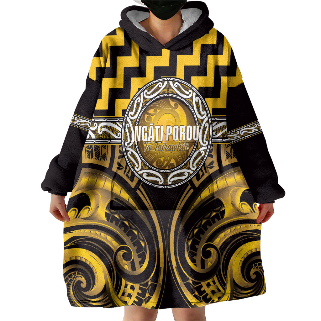 Aotearoa Ngati Porou Personalised Wearable Blanket Hoodie Maori Iwi Poutama Puhoro Tattoo LT14 - Polynesian Pride