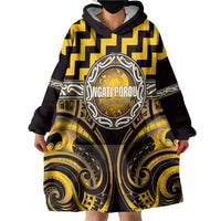 Aotearoa Ngati Porou Personalised Wearable Blanket Hoodie Maori Iwi Poutama Puhoro Tattoo LT14 - Polynesian Pride
