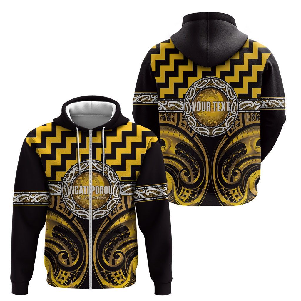 Aotearoa Ngati Porou Personalised Zip Hoodie Maori Iwi Poutama Puhoro Tattoo LT14 - Polynesian Pride
