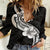 Polynesia Women Casual Shirt Plumeria With Tribal Pattern Black Vibes LT14 Female Black - Polynesian Pride