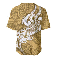 Polynesia Baseball Jersey Plumeria With Tribal Pattern Yellow Pastel Vibes LT14 - Polynesian Pride