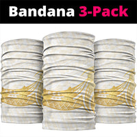 Polynesia White Sunday Neck Gaiter Polynesian Tattoo Plumeria Hibiscus Gold LT14 package One Size: 25*50cm White - Polynesian Pride