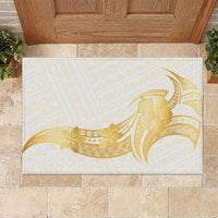 Polynesia White Sunday Rubber Doormat Polynesian Tattoo Plumeria Hibiscus Gold LT14 White - Polynesian Pride
