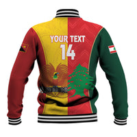 Custom Rugby Papua New Guinea and Lebanon Baseball Jacket PNG Kumuls Cedars Together LT14 - Polynesian Pride