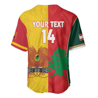 Custom Rugby Papua New Guinea and Lebanon Baseball Jersey PNG Kumuls Cedars Together LT14 - Polynesian Pride