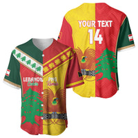 Custom Rugby Papua New Guinea and Lebanon Baseball Jersey PNG Kumuls Cedars Together LT14 - Polynesian Pride