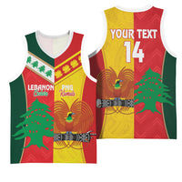 Custom Rugby Papua New Guinea and Lebanon Basketball Jersey PNG Kumuls Cedars Together LT14 - Polynesian Pride