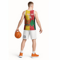 Custom Rugby Papua New Guinea and Lebanon Basketball Jersey PNG Kumuls Cedars Together LT14 - Polynesian Pride