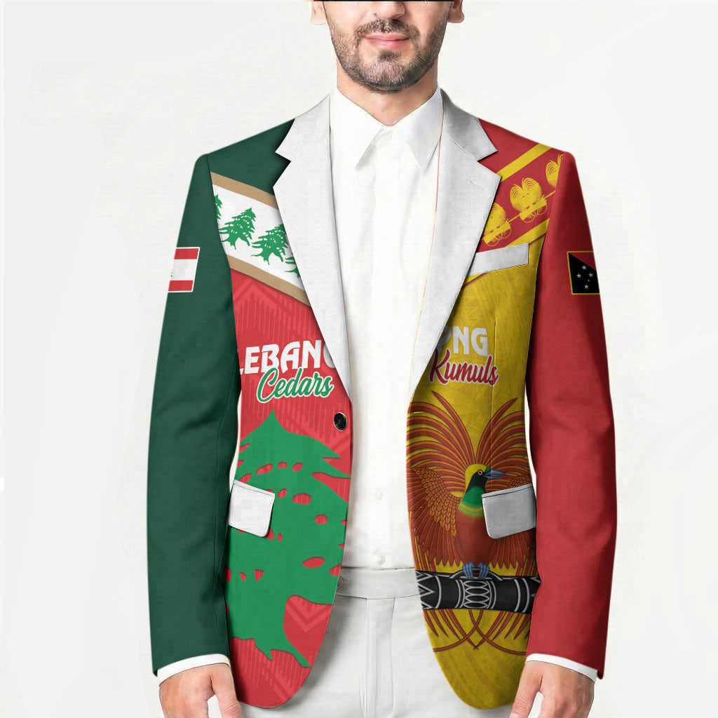 Custom Rugby Papua New Guinea and Lebanon Blazer PNG Kumuls Cedars Together LT14 - Polynesian Pride