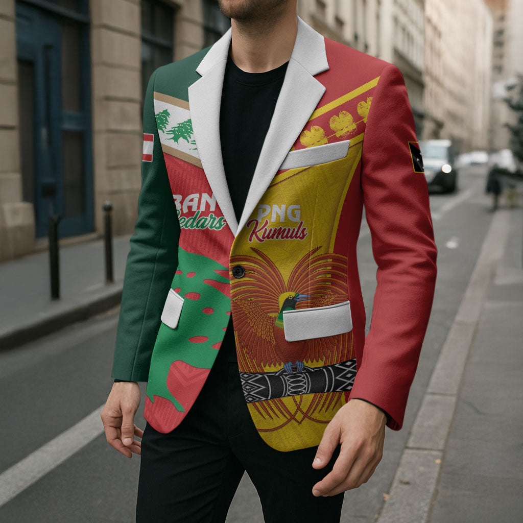 Custom Rugby Papua New Guinea and Lebanon Blazer PNG Kumuls Cedars Together LT14 - Polynesian Pride