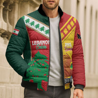 Custom Rugby Papua New Guinea and Lebanon Bomber Puffer Jacket PNG Kumuls Cedars Together LT14 - Polynesian Pride