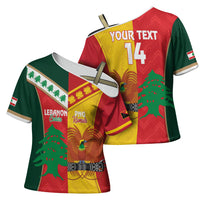 Custom Rugby Papua New Guinea and Lebanon Cross Shoulder Shirt PNG Kumuls Cedars Together LT14 - Polynesian Pride