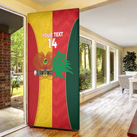 Custom Rugby Papua New Guinea and Lebanon Door Cover PNG Kumuls Cedars Together LT14 - Polynesian Pride