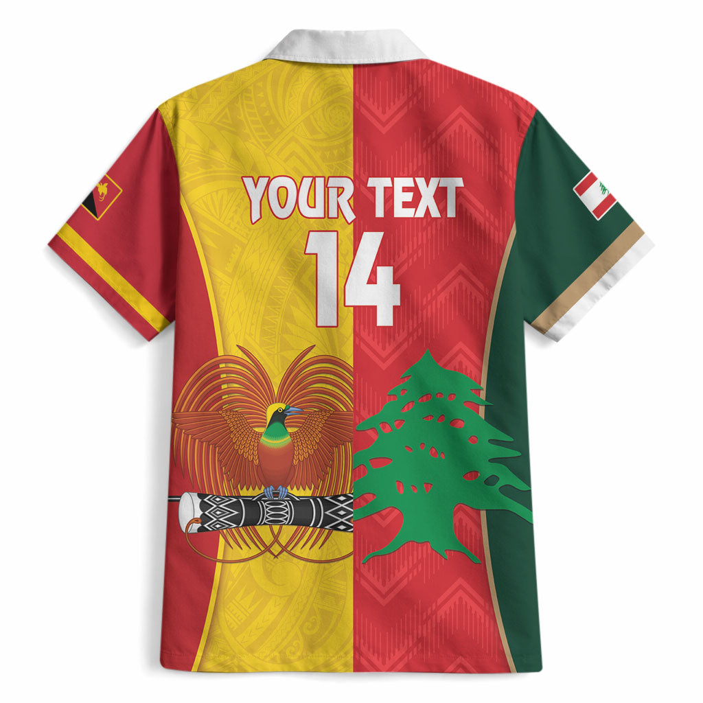 Custom Rugby Papua New Guinea and Lebanon Hawaiian Shirt PNG Kumuls Cedars Together LT14 - Polynesian Pride