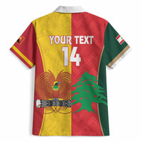 Custom Rugby Papua New Guinea and Lebanon Hawaiian Shirt PNG Kumuls Cedars Together LT14 - Polynesian Pride