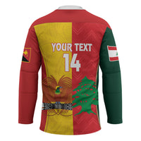 Custom Rugby Papua New Guinea and Lebanon Hockey Jersey PNG Kumuls Cedars Together LT14 - Polynesian Pride