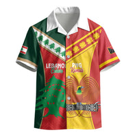 Custom Rugby Papua New Guinea and Lebanon Kid Hawaiian Shirt PNG Kumuls Cedars Together LT14 - Polynesian Pride