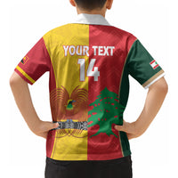 Custom Rugby Papua New Guinea and Lebanon Kid Hawaiian Shirt PNG Kumuls Cedars Together LT14 - Polynesian Pride