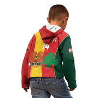 Custom Rugby Papua New Guinea and Lebanon Kid Hoodie PNG Kumuls Cedars Together LT14 - Polynesian Pride