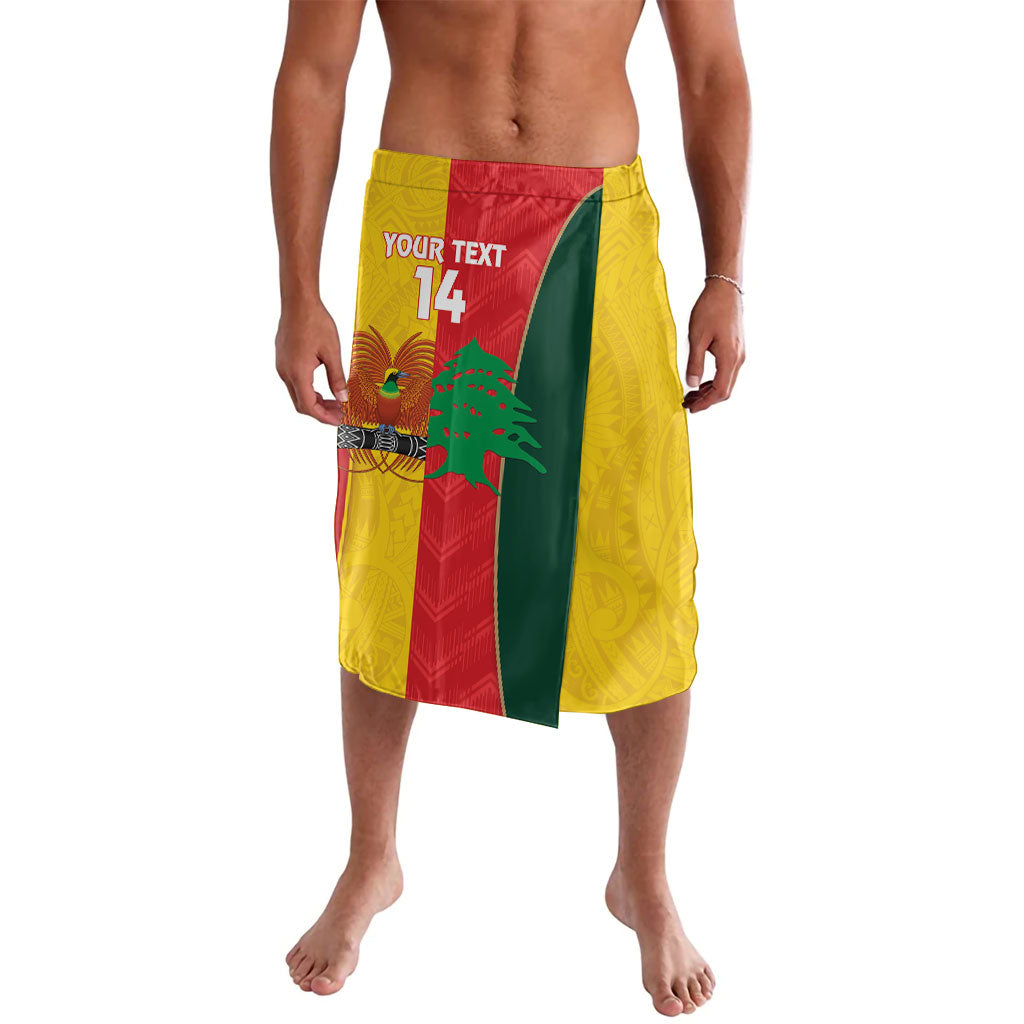 Custom Rugby Papua New Guinea and Lebanon Lavalava PNG Kumuls Cedars Together LT14 Multicolor - Polynesian Pride