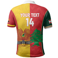 Custom Rugby Papua New Guinea and Lebanon Polo Shirt PNG Kumuls Cedars Together LT14 - Polynesian Pride