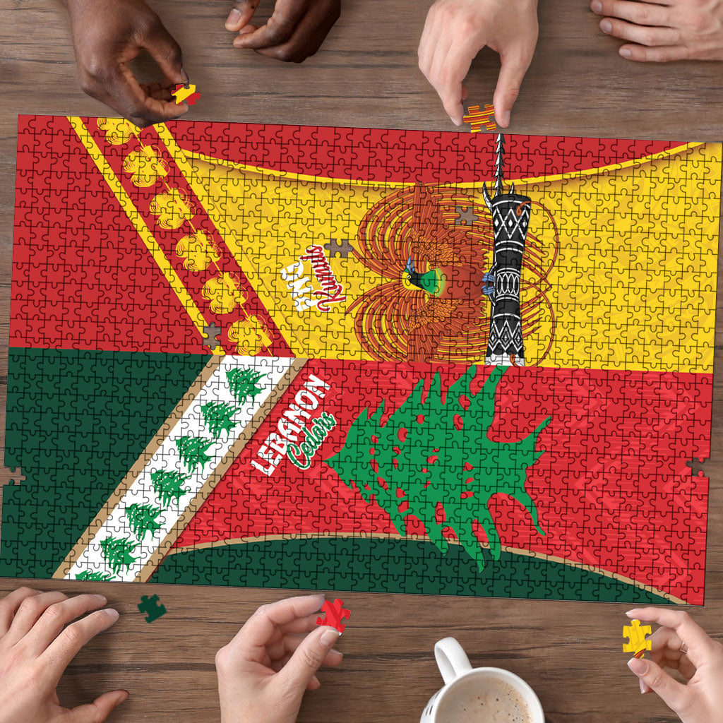 Rugby Papua New Guinea and Lebanon Puzzle PNG Kumuls Cedars Together LT14 - Polynesian Pride