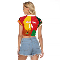 Custom Rugby Papua New Guinea and Lebanon Raglan Cropped T Shirt PNG Kumuls Cedars Together LT14 - Polynesian Pride