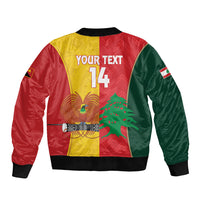 Custom Rugby Papua New Guinea and Lebanon Sleeve Zip Bomber Jacket PNG Kumuls Cedars Together LT14 - Polynesian Pride