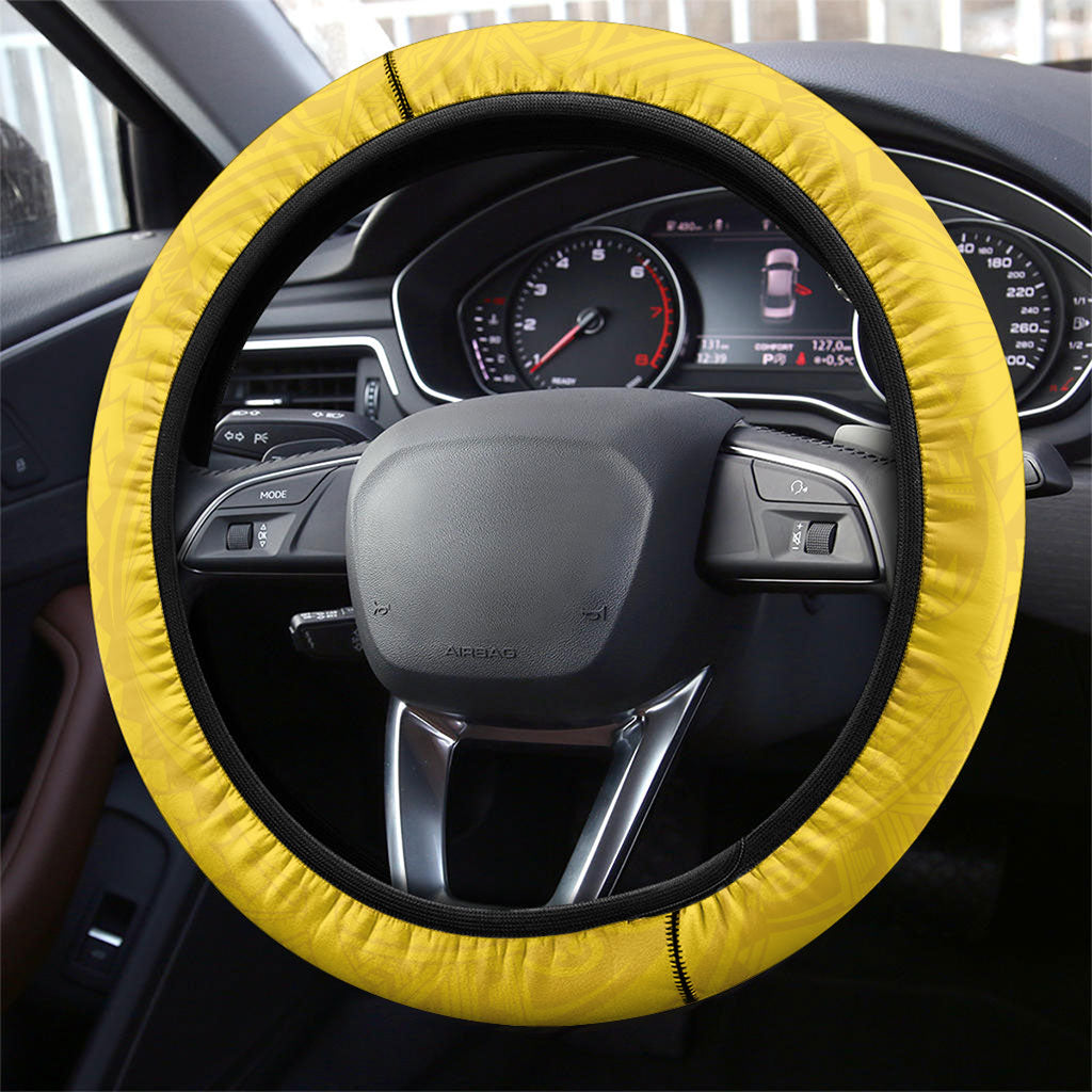 Rugby Papua New Guinea and Lebanon Steering Wheel Cover PNG Kumuls Cedars Together LT14 - Polynesian Pride