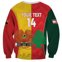 Custom Rugby Papua New Guinea and Lebanon Sweatshirt PNG Kumuls Cedars Together LT14 - Polynesian Pride