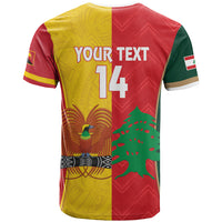 Custom Rugby Papua New Guinea and Lebanon T Shirt PNG Kumuls Cedars Together LT14 - Polynesian Pride