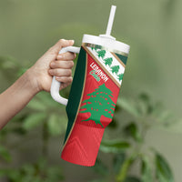 Rugby Papua New Guinea and Lebanon Tumbler With Handle PNG Kumuls Cedars Together LT14 - Polynesian Pride