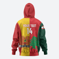 Custom Rugby Papua New Guinea and Lebanon Zip Hoodie PNG Kumuls Cedars Together LT14 - Polynesian Pride