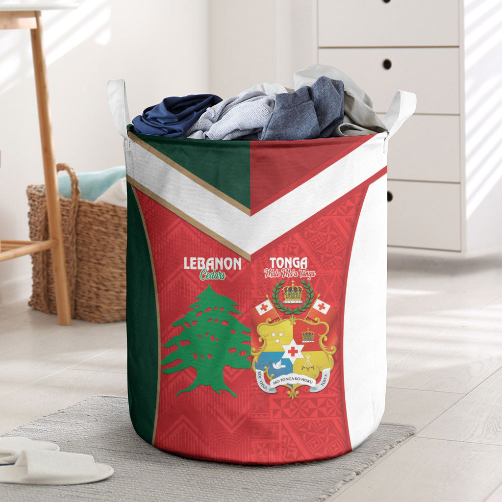 Rugby Tonga and Lebanon Laundry Basket Mate Maa Tonga Cedars Together LT14 Multicolor - Polynesian Pride