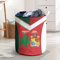 Rugby Tonga and Lebanon Laundry Basket Mate Maa Tonga Cedars Together LT14 Multicolor - Polynesian Pride