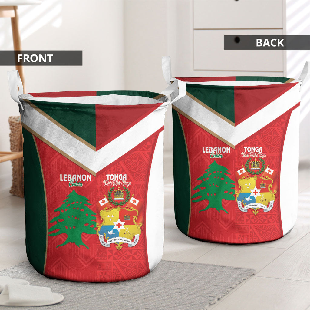 Rugby Tonga and Lebanon Laundry Basket Mate Maa Tonga Cedars Together LT14 - Polynesian Pride