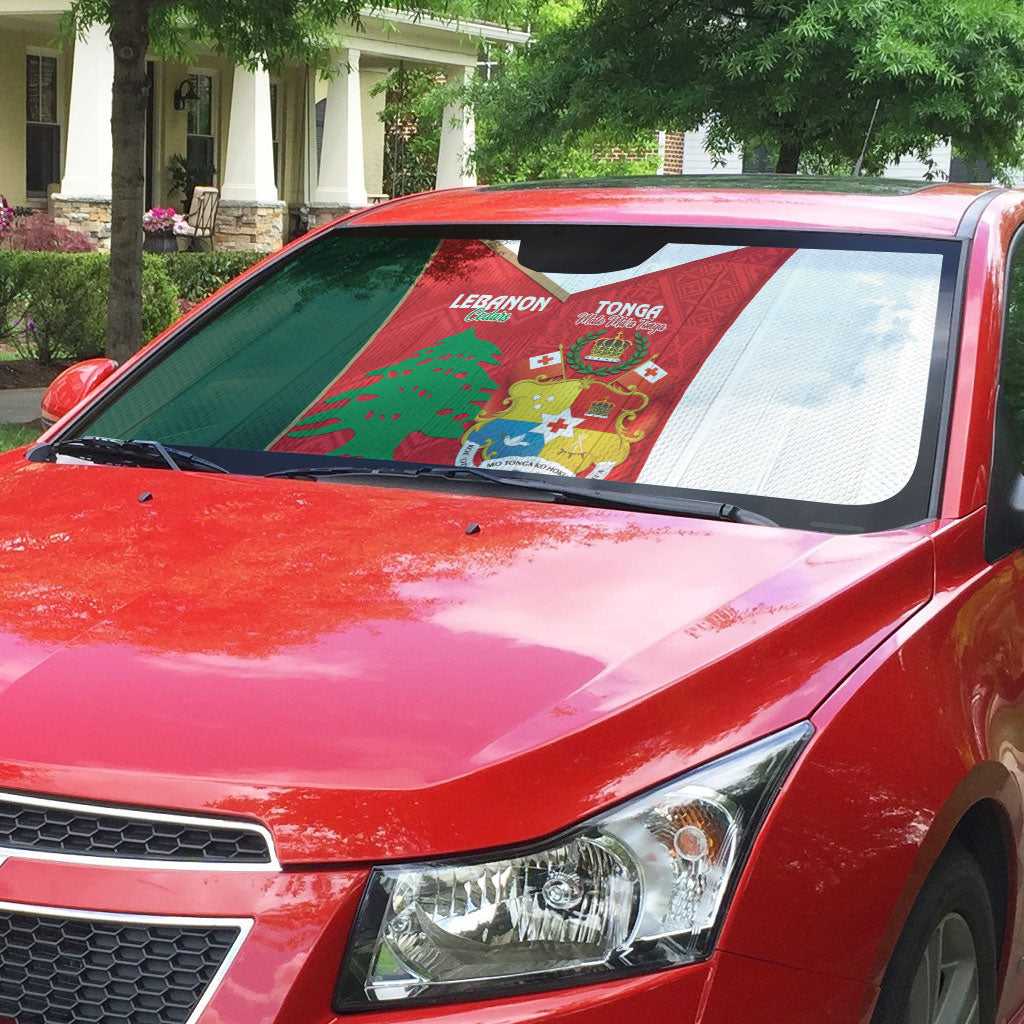 Rugby Tonga and Lebanon Auto Sun Shade Mate Maa Tonga Cedars Together LT14 - Polynesian Pride