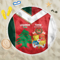 Rugby Tonga and Lebanon Beach Blanket Mate Maa Tonga Cedars Together LT14 One Size 150cm Multicolor - Polynesian Pride