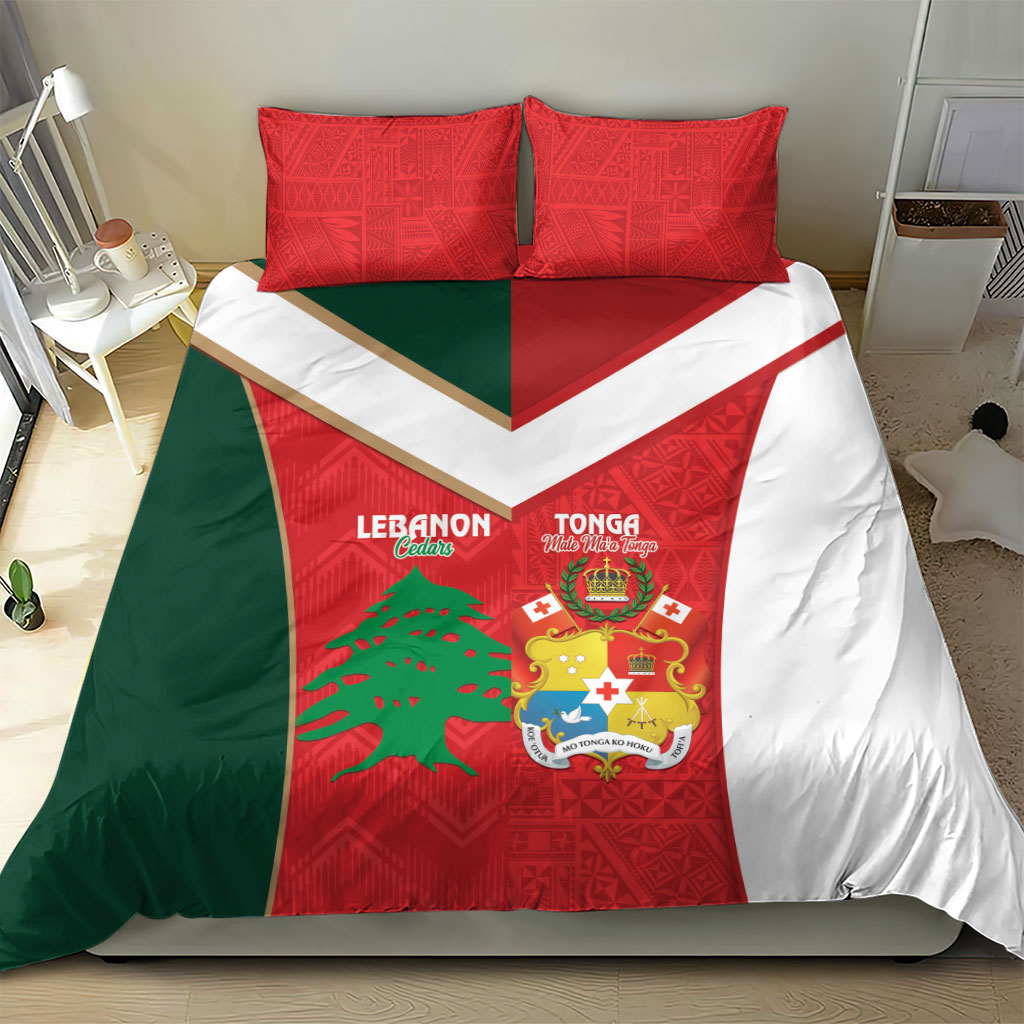 Rugby Tonga and Lebanon Bedding Set Mate Maa Tonga Cedars Together LT14 - Polynesian Pride