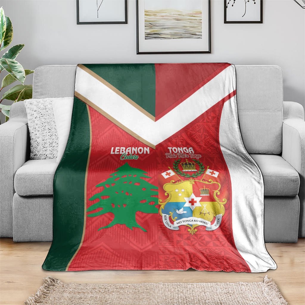 Rugby Tonga and Lebanon Blanket Mate Maa Tonga Cedars Together LT14 - Polynesian Pride