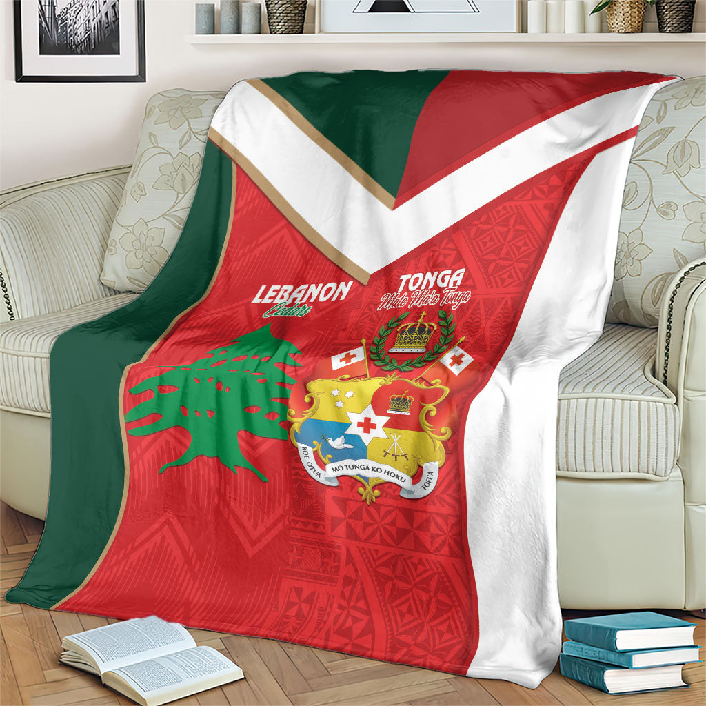 Rugby Tonga and Lebanon Blanket Mate Maa Tonga Cedars Together LT14 - Polynesian Pride