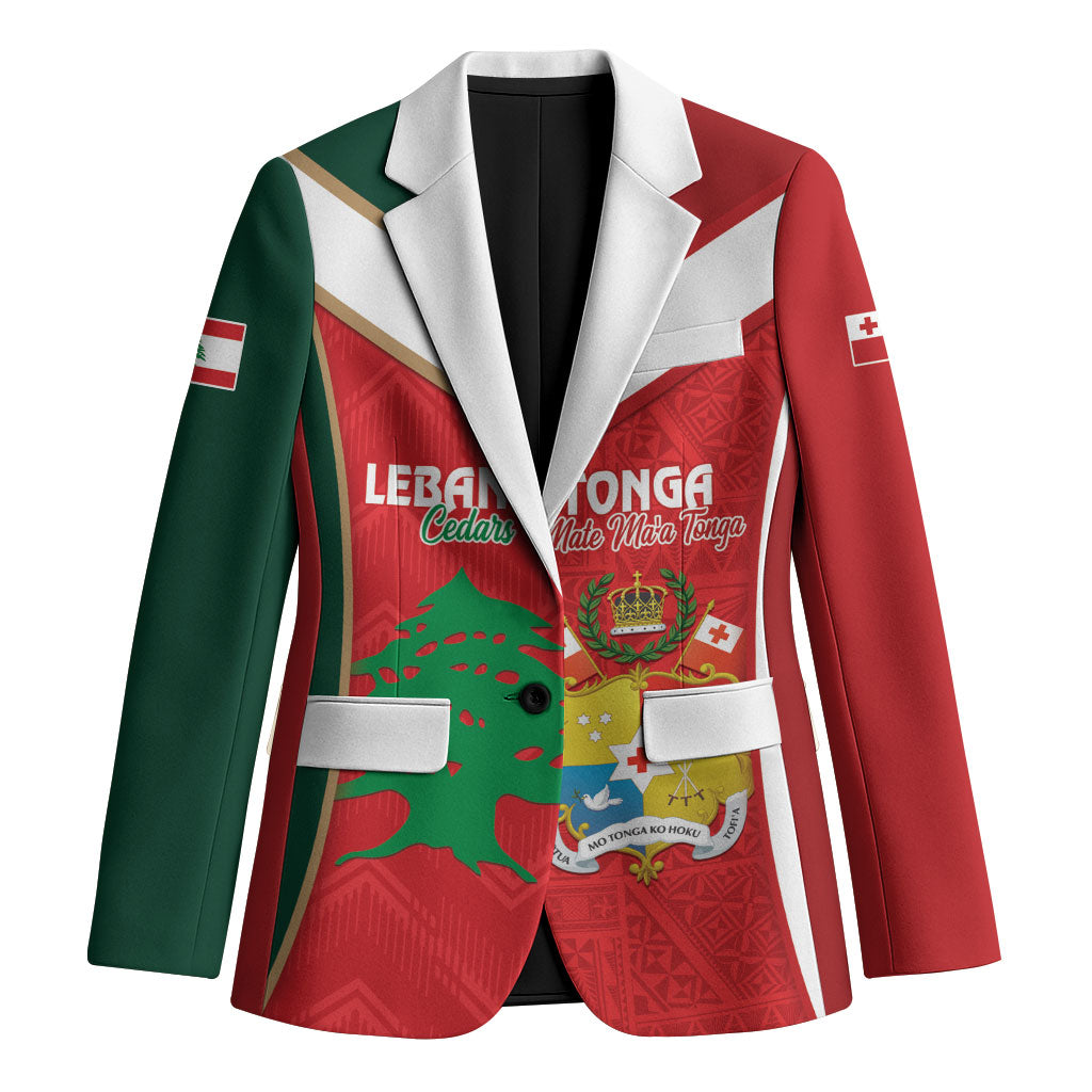 Custom Rugby Tonga and Lebanon Blazer Mate Maa Tonga Cedars Together LT14 Unisex Multicolor - Polynesian Pride