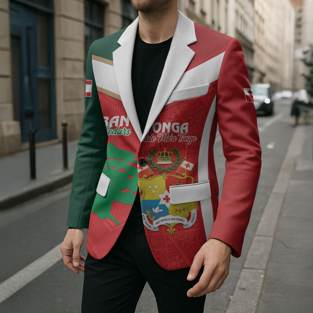 Custom Rugby Tonga and Lebanon Blazer Mate Maa Tonga Cedars Together LT14 - Polynesian Pride