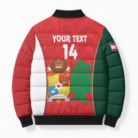 Custom Rugby Tonga and Lebanon Bomber Puffer Jacket Mate Maa Tonga Cedars Together LT14 - Polynesian Pride