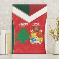 Rugby Tonga and Lebanon Canvas Wall Art Mate Maa Tonga Cedars Together LT14 Without Frame Multicolor - Polynesian Pride